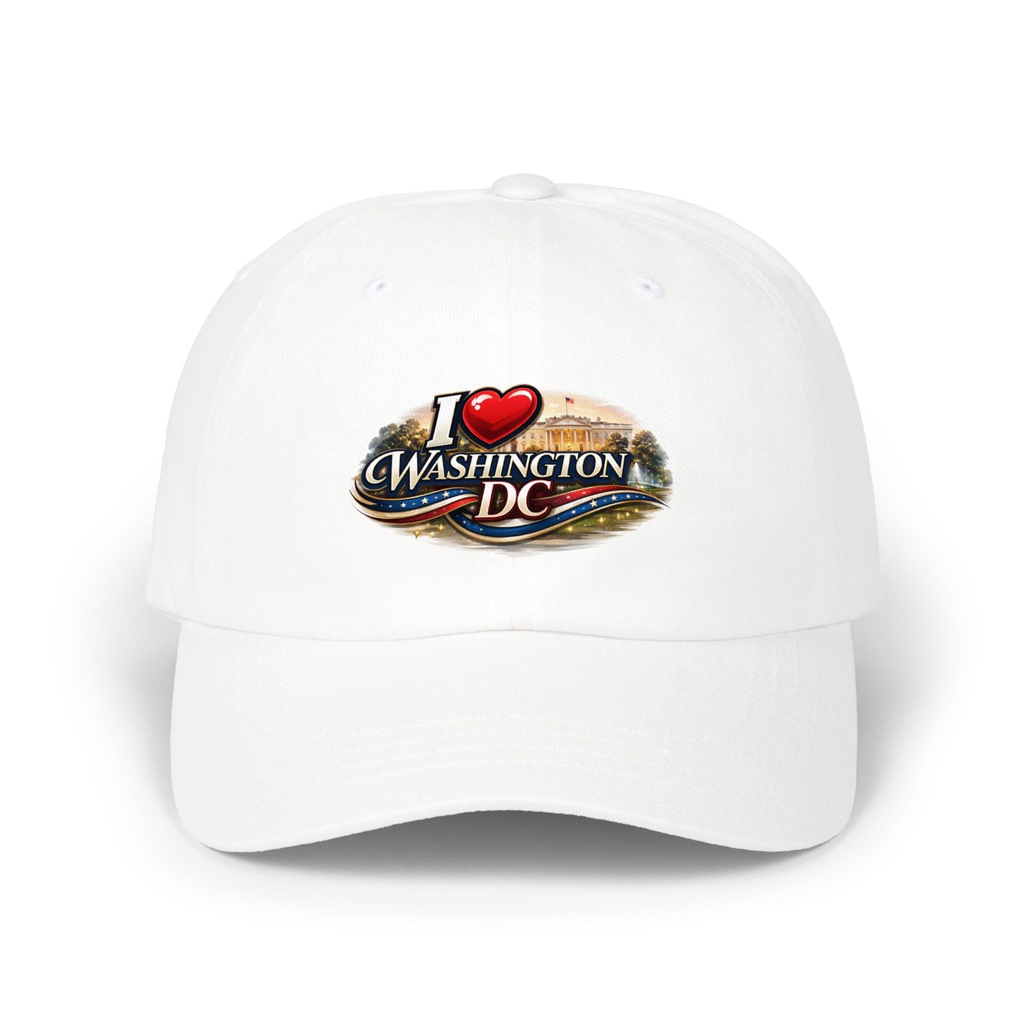 Washington DC Dad Cap – "I  Washington DC" Embroidered Travel Baseball Hat