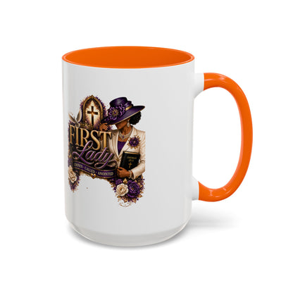 First Lady Church Coffee Mug — Elegant Purple Hat Gospel Tea Cup (11/15oz)