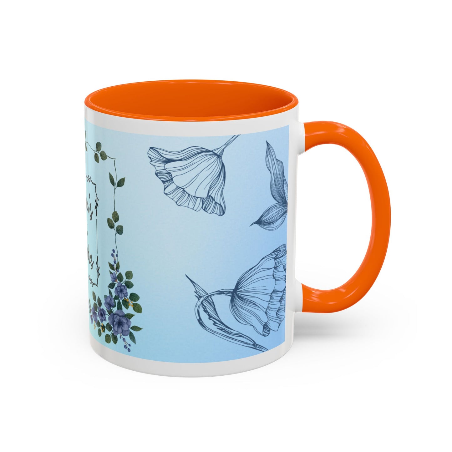 Mother's Heart Floral Accent Coffee Mug — "A Mother's Heart Never Fades"