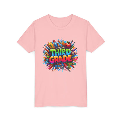 Third Grade Kids' T-Shirt – Colorful School Supplies Back-to-School Tee