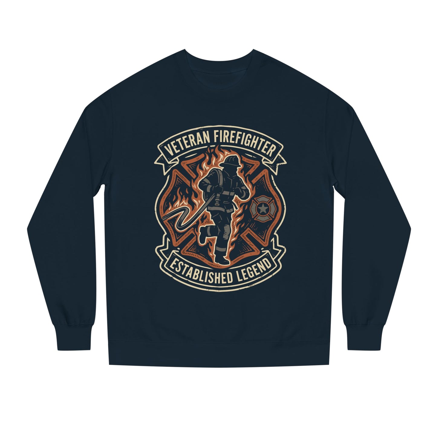 Veteran Firefighter Crewneck Sweatshirt - "Established Legend" Tribute