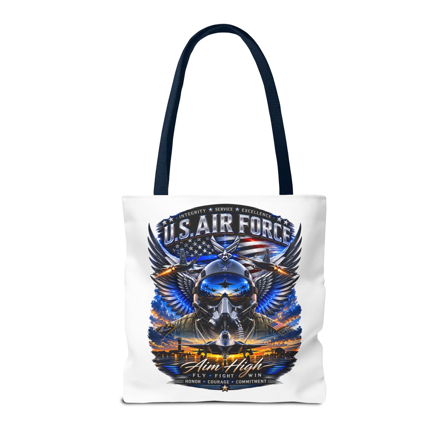 U.S. Air Force Aviator Tote Bag – 'Aim High' Military Pilot Design