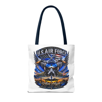 U.S. Air Force Aviator Tote Bag – 'Aim High' Military Pilot Design