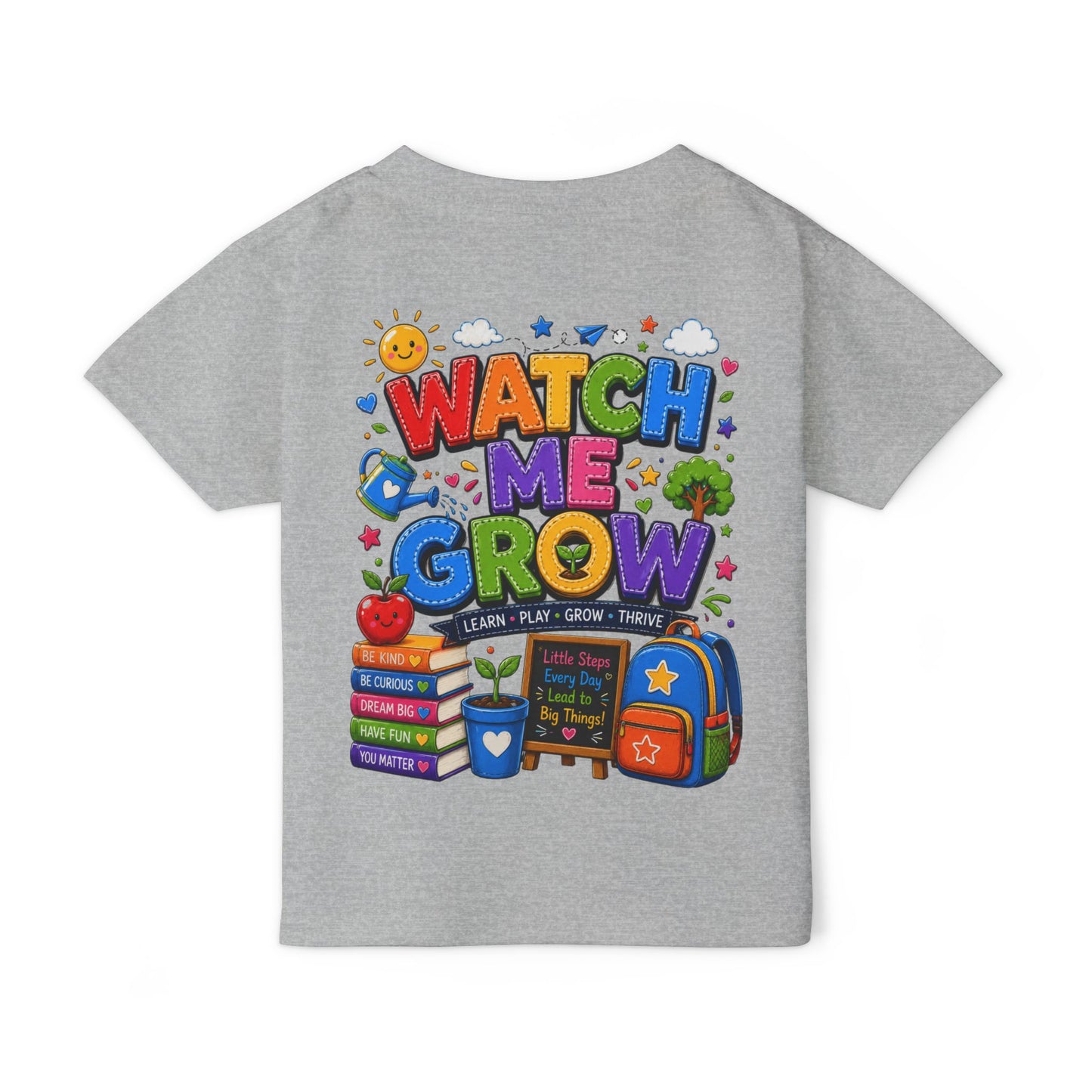 Toddler T-Shirt — "Watch Me Grow" Back-to-School Graphic Tee
