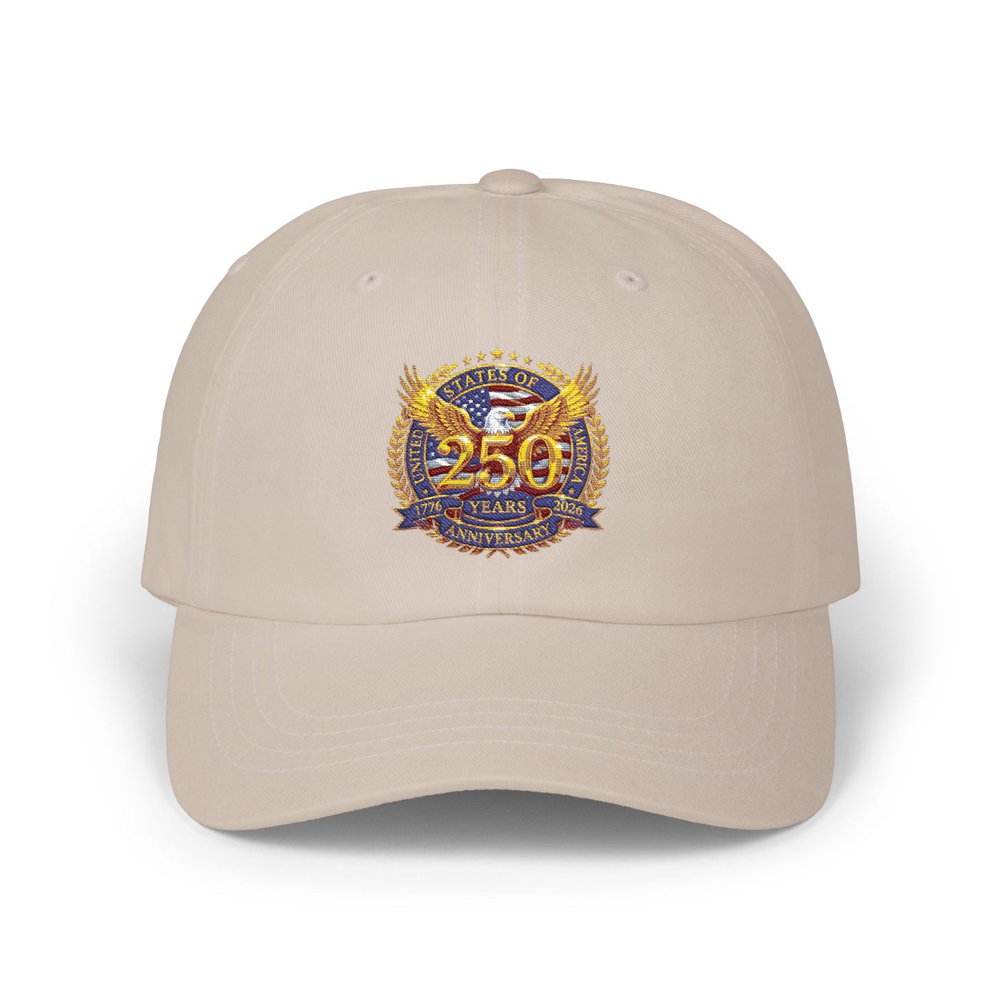 250 Years Commemorative Dad Cap – Vintage Gold Emblem Baseball Hat