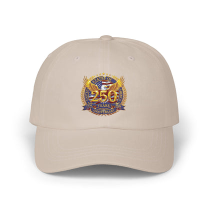 250 Years Commemorative Dad Cap – Vintage Gold Emblem Baseball Hat