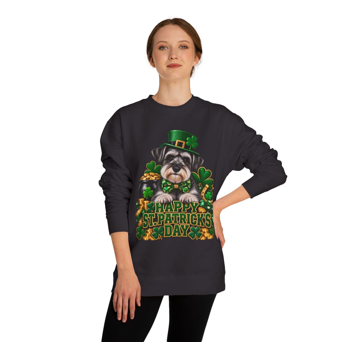 St. Patrick’s Day Schnauzer Sweatshirt — Happy St. Patrick’s Day Graphic