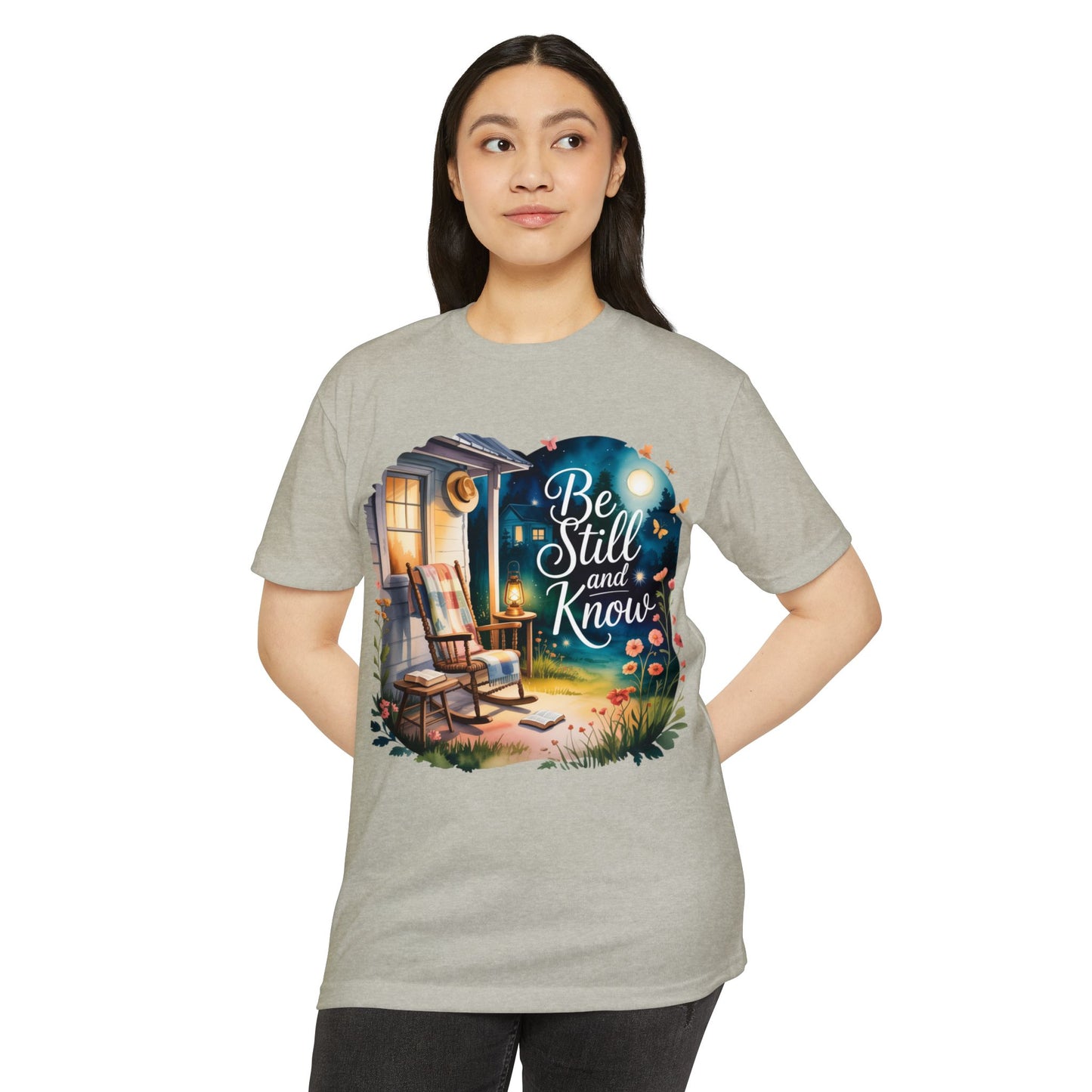 Be Still and Know T-Shirt — Cozy Porch & Moonlight Faith Tee