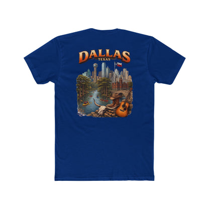 Dallas Skyline Graphic Tee — Retro Cityscape with Guitar