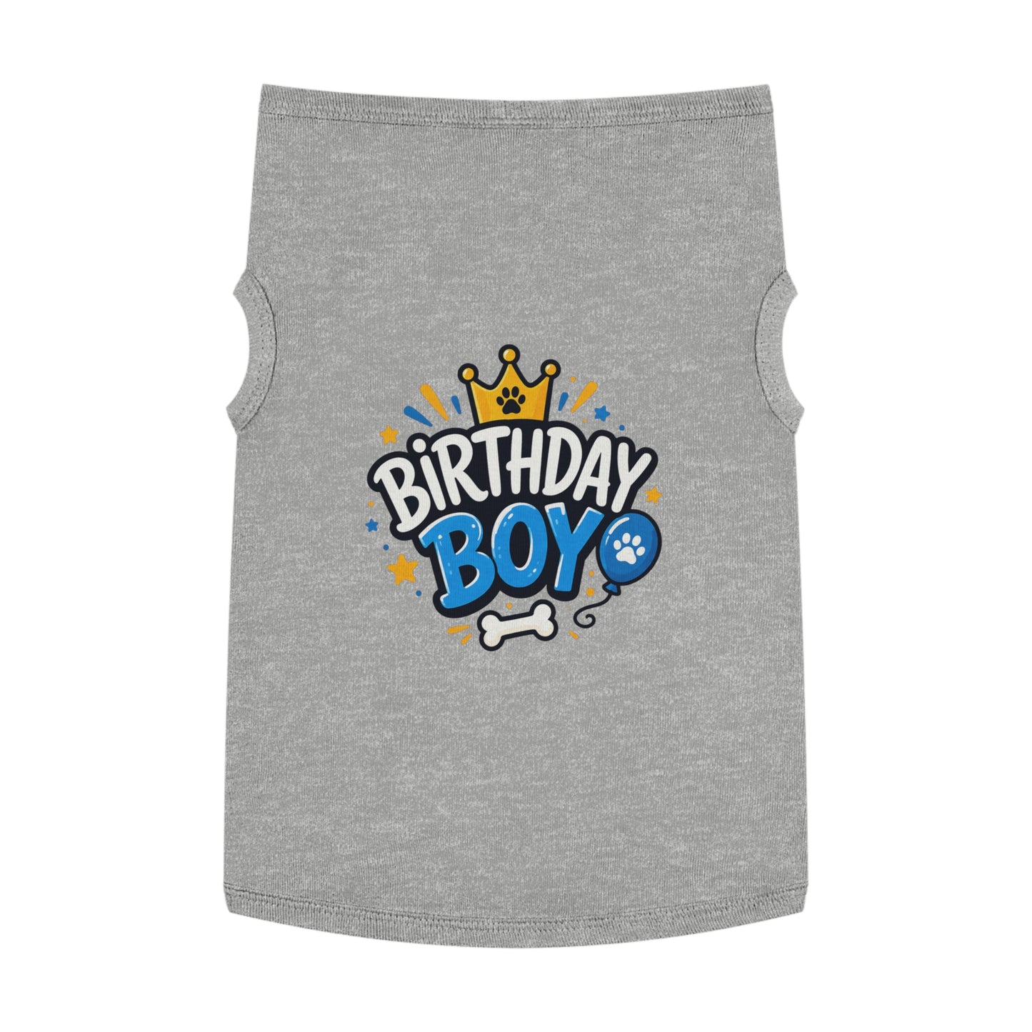 Pet Tank Top - "Birthday Boy" Paw Print Dog Birthday Shirt
