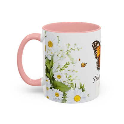 Mother's Day Butterfly Coffee Mug – 'Happy Mother's Day' Floral Accent Mug