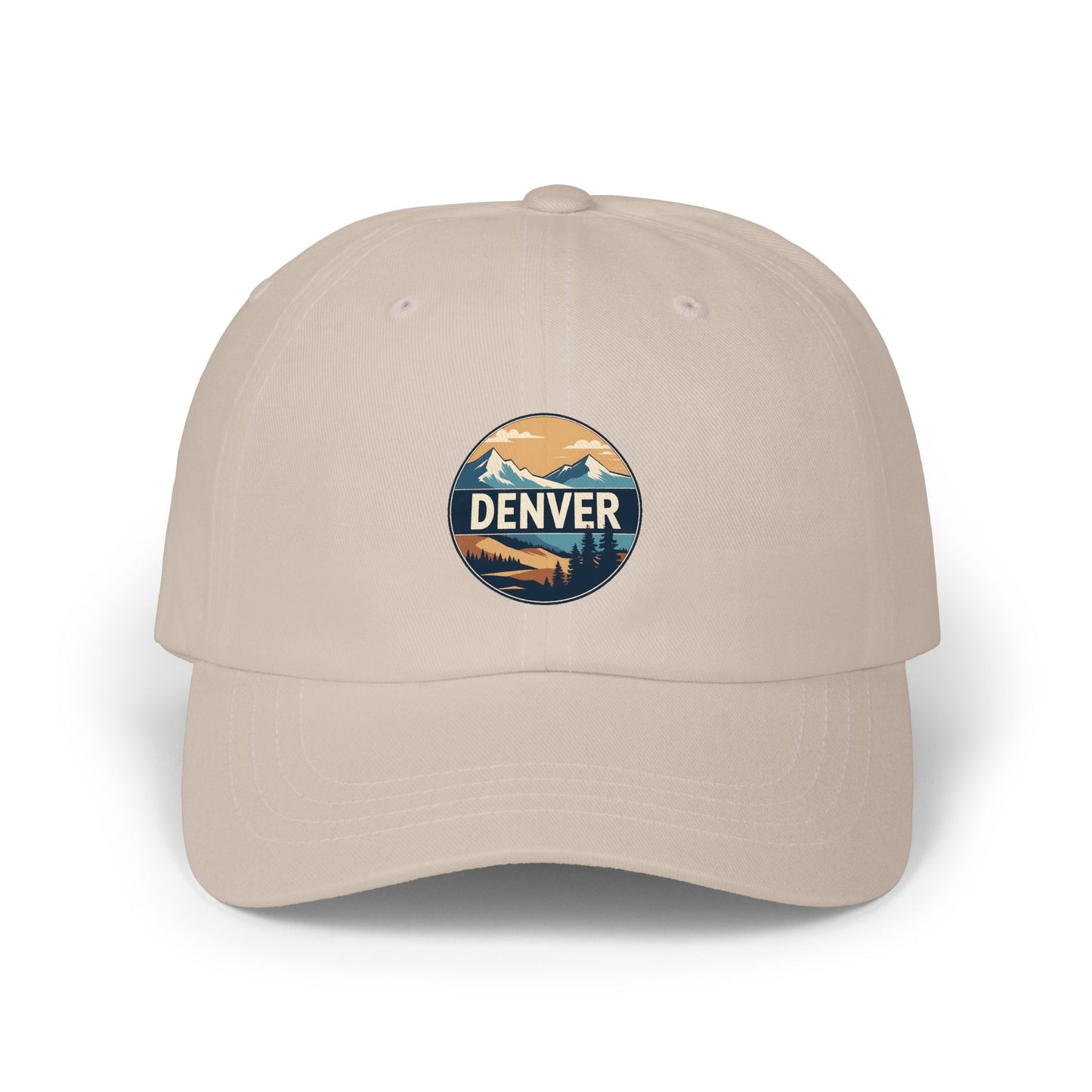 Denver Mountain Dad Cap - Vintage Landscape Embroidered Baseball Hat