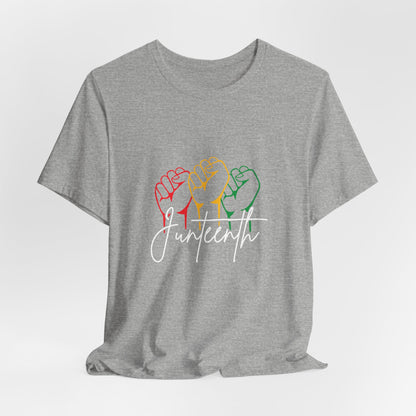 Juneteenth Fist T-Shirt — Pan-African Colors Celebration Tee