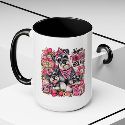Mother's Day Schnauzer Coffee Mug — Happy Mother’s Day Dog Mom Accent Mug