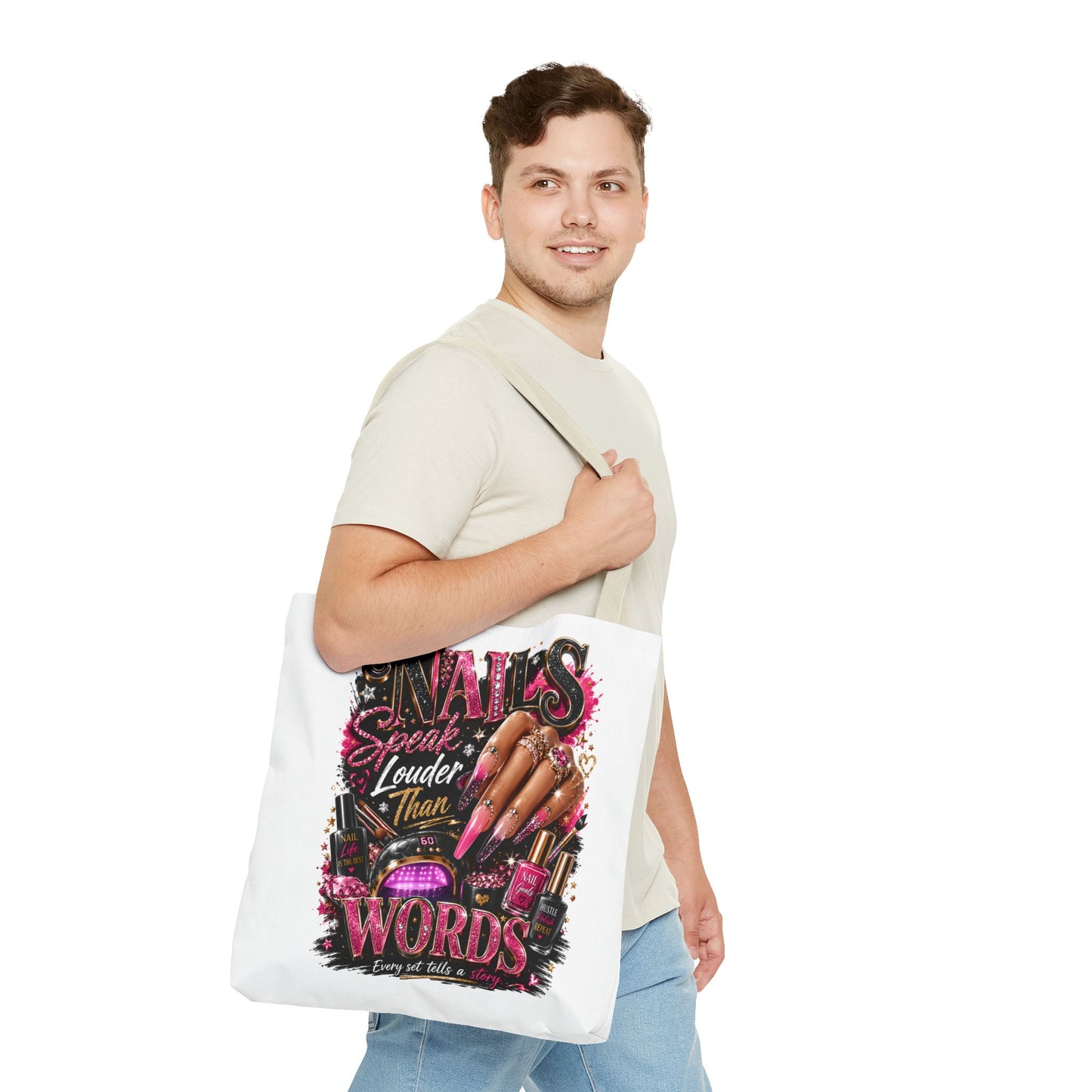 Nails Speak Louder Than Words Tote Bag – Glam Nail Technician Gift