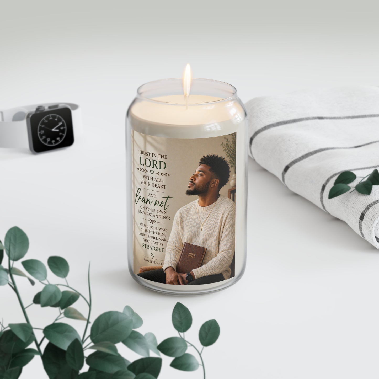 Inspirational Soy Candle — 'Trust in the Lord' Scripture Candle (13.75oz)