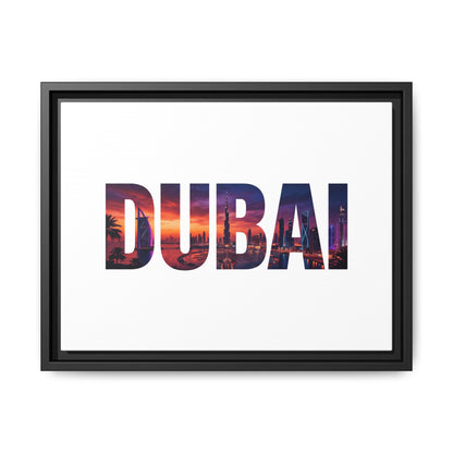 Dubai Photo-Text Matte Canvas Framed Wall Art
