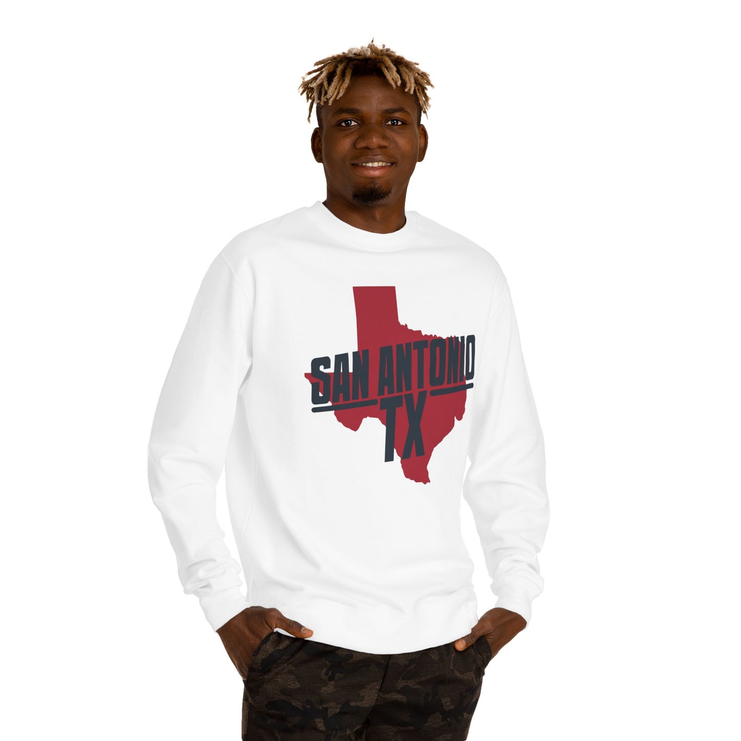 San Antonio TX State Outline Sweatshirt – Texas Pride Crewneck