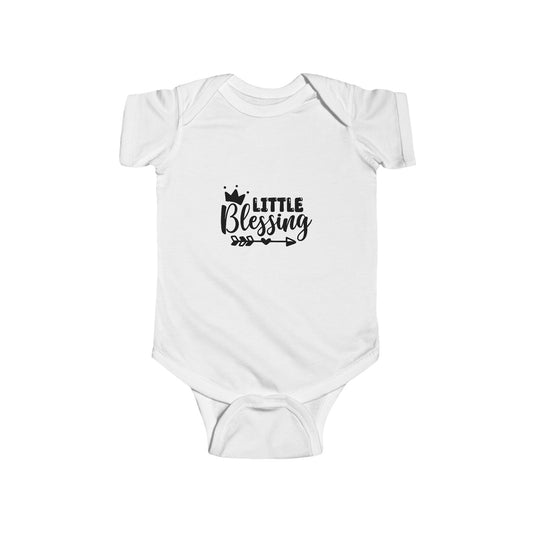 Infant Bodysuit "Little Blessing" — Newborn Baby Onesie with Crown Graphic