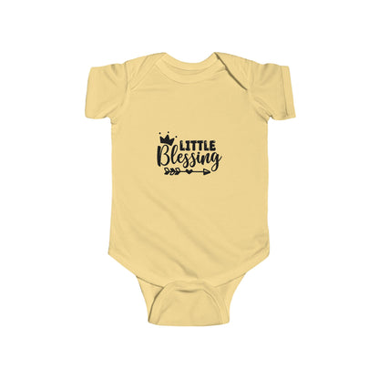 Infant Bodysuit "Little Blessing" — Newborn Baby Onesie with Crown Graphic