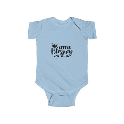 Infant Bodysuit "Little Blessing" — Newborn Baby Onesie with Crown Graphic