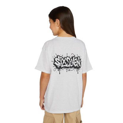 Youth T-Shirt — 'SixxSeven' Black Graffiti Drip Streetwear Tee