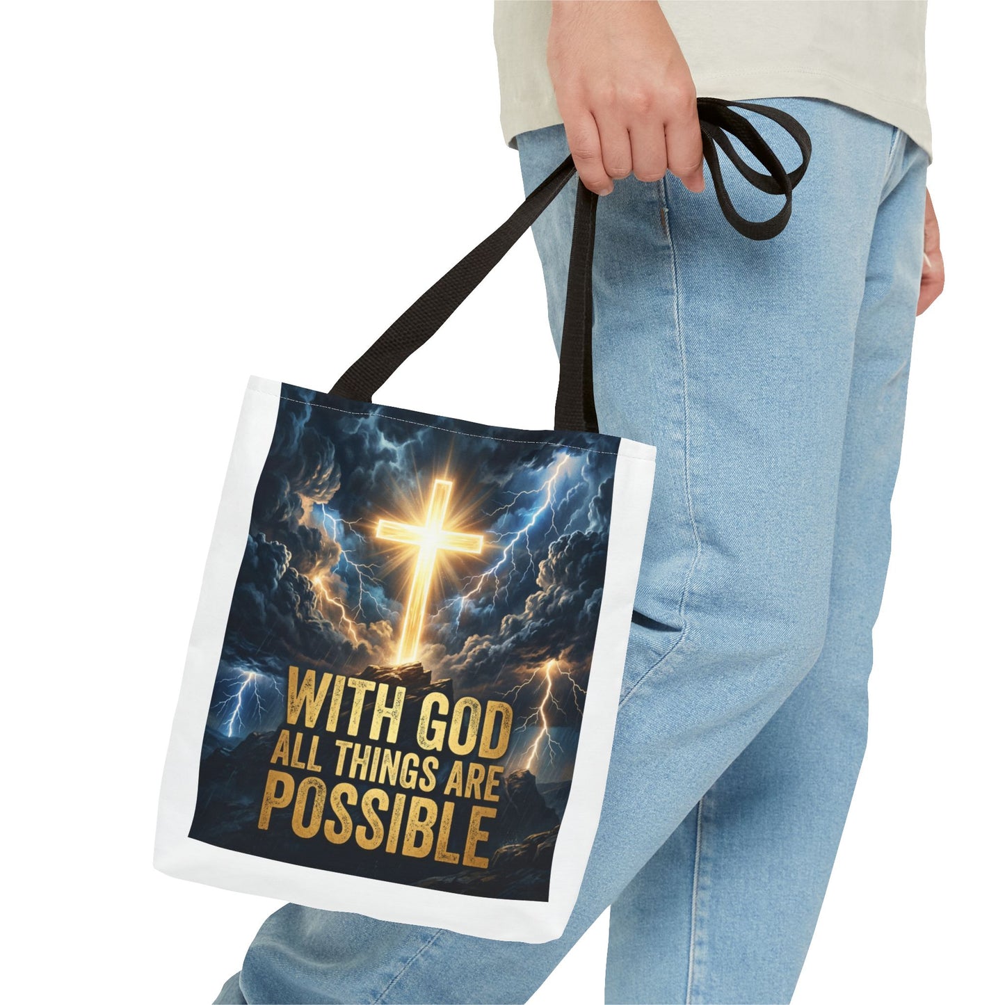 "With God All Things Are Possible" Tote Bag