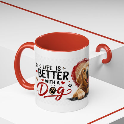 Pawsitive Vibes Coffee Mug - "Wag More, Worry Less" Dog Lover Accent Mug