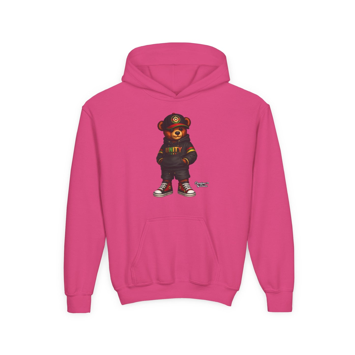 Youth Hoodie — Cool Streetwear Bear Graphic “UNITY”