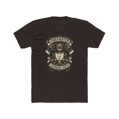 Firefighter Legendary Status T-Shirt — Vintage Fireman Helmet Graphic