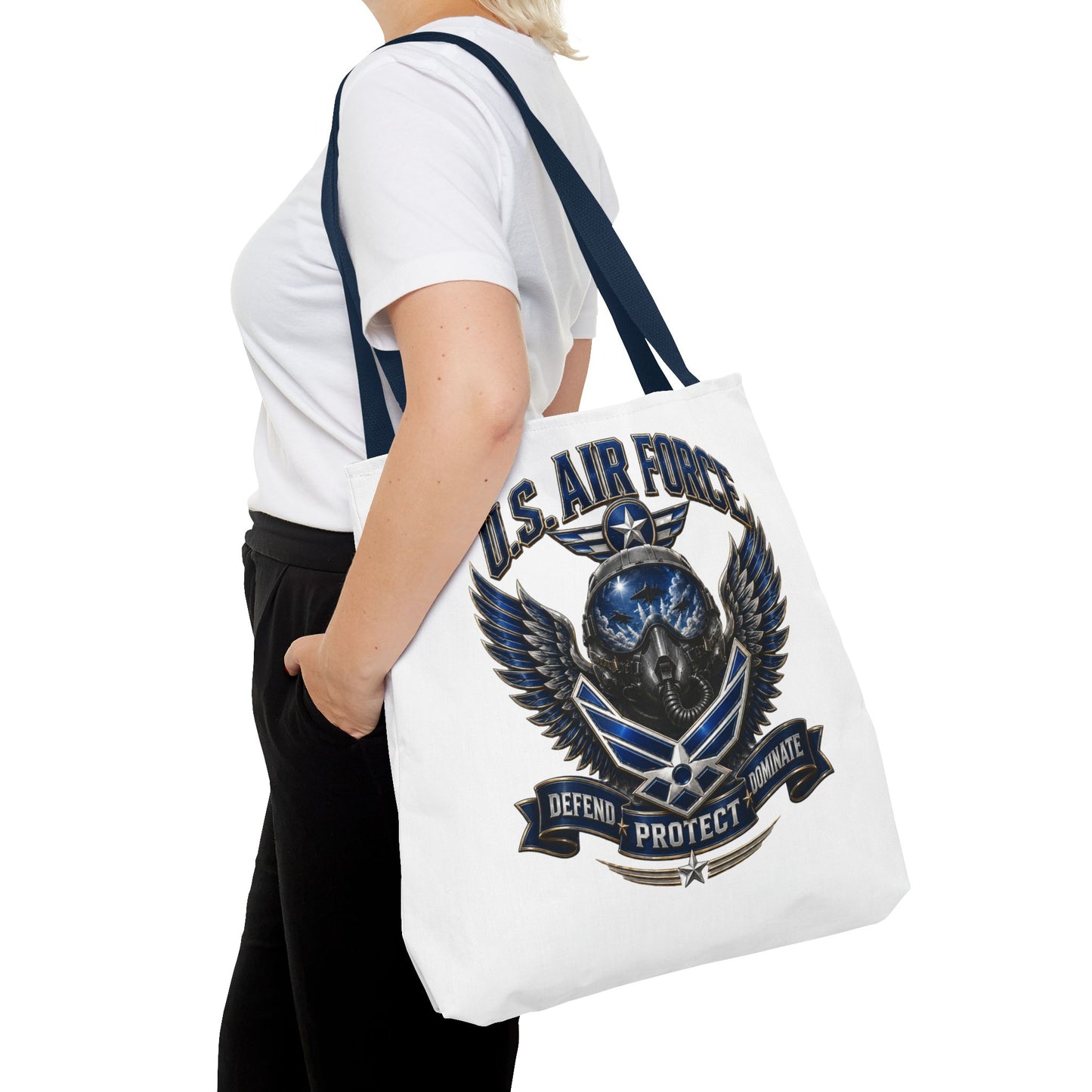 U.S. Air Force Emblem Tote Bag — Military Wings & Skull Design