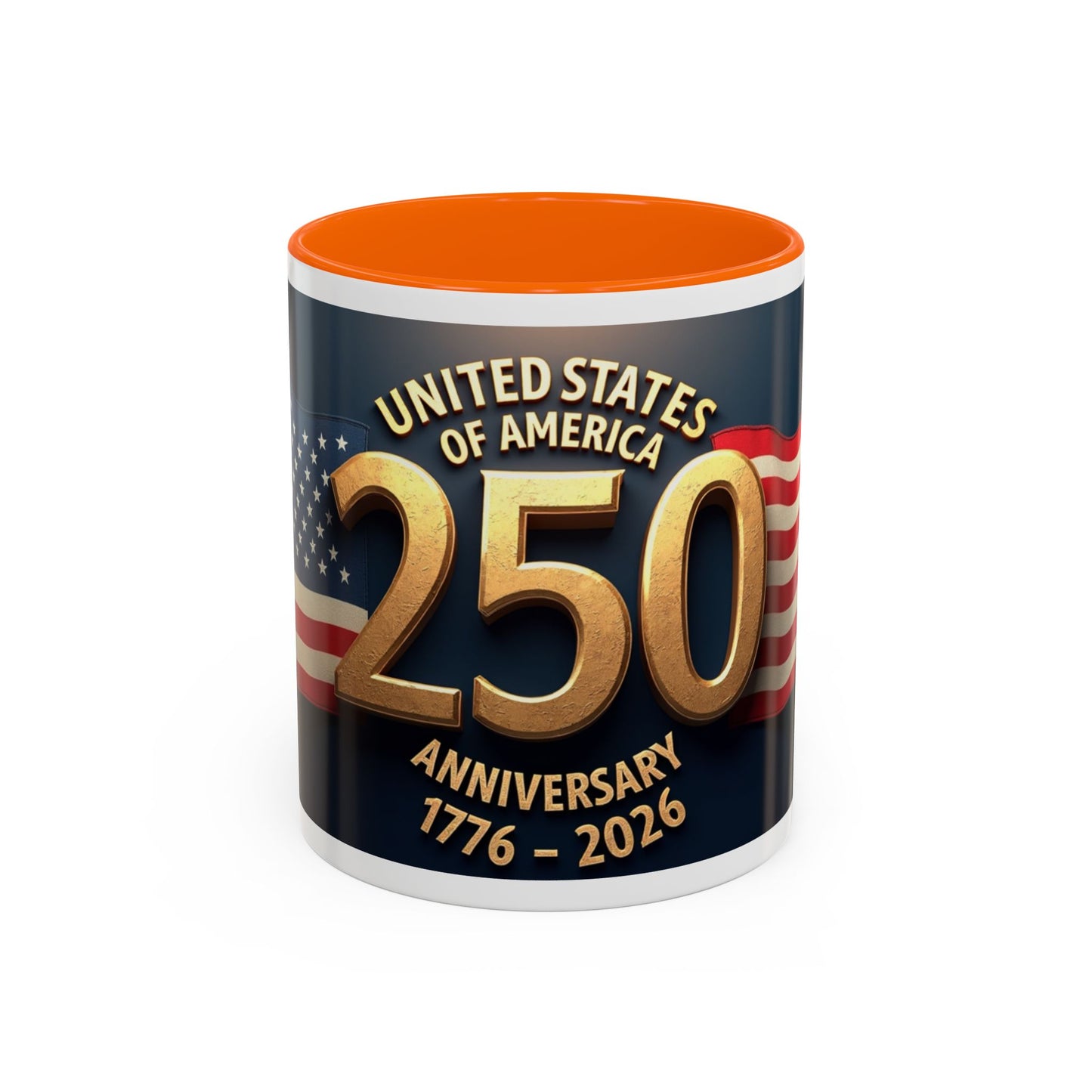 250th Anniversary Coffee Mug — United States of America 1776–2026 Patriotic Accent Mug