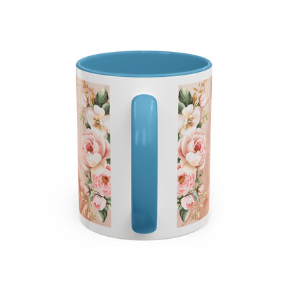 Mother's Heart Floral Accent Coffee Mug – “A Mother's Heart…Where Love Speaks the Loudest” (11/15oz)