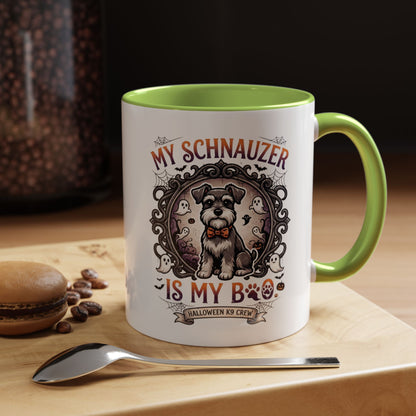 My Schnauzer Is My Boo Coffee Mug — Halloween Dog Lover Accent Mug