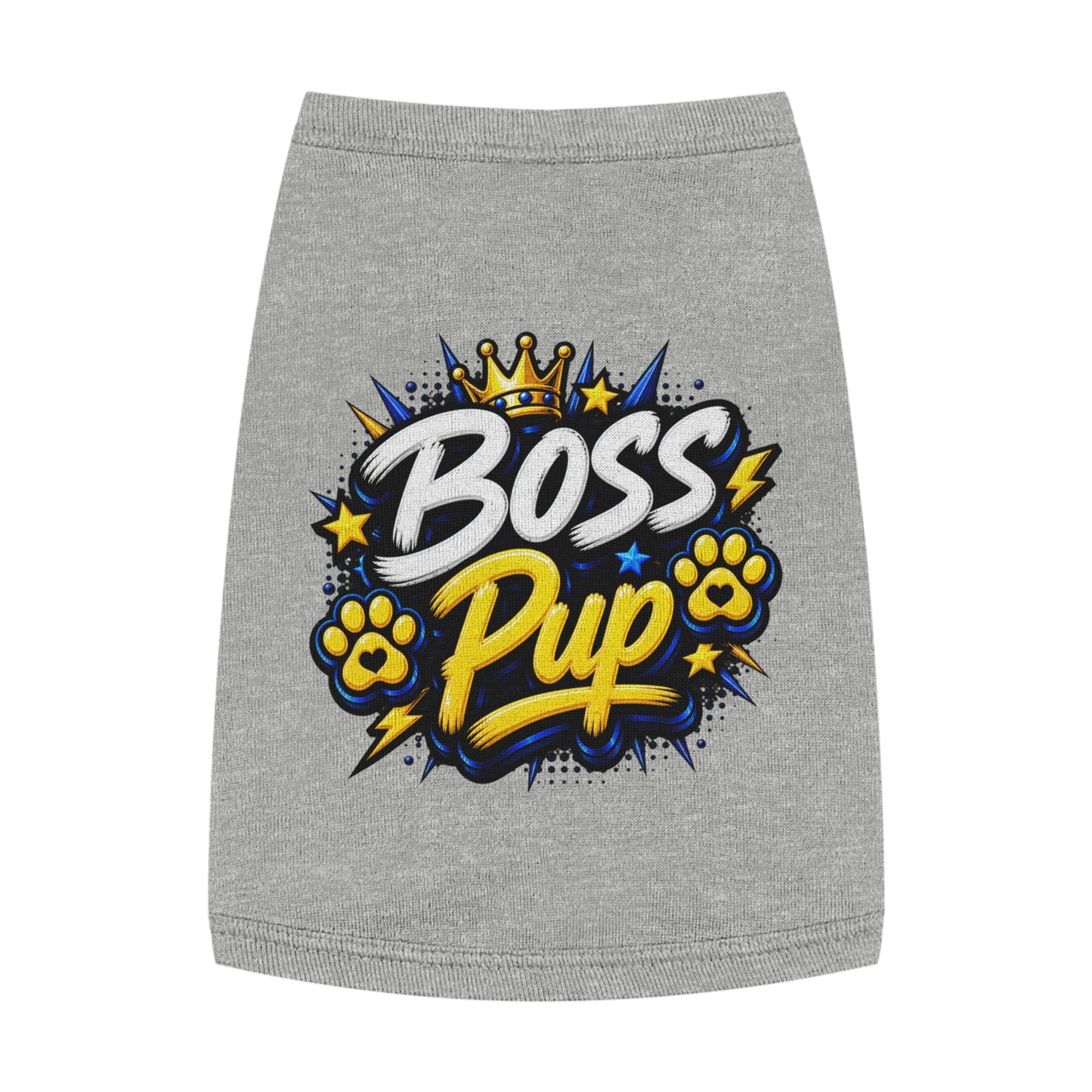 Boss Pup Pet Tank Top — Crowned 'Boss Pup' Graphic Dog Tank
