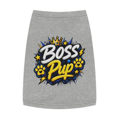Boss Pup Pet Tank Top — Crowned 'Boss Pup' Graphic Dog Tank