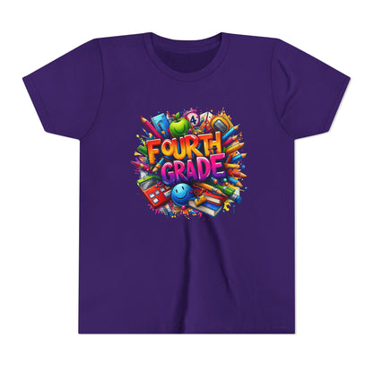 Fourth Grade Youth T‑Shirt – Colorful School Supplies Back to School Tee