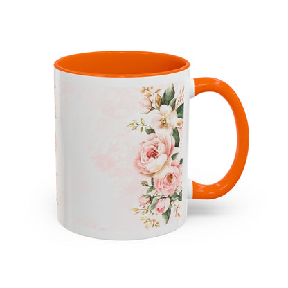 Mom Floral Accent Coffee Mug — Pink Roses Mother's Day Gift (11/15oz)