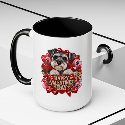 Valentine’s Day Dog Coffee Mug — "Happy Valentine’s Day" Accent Mug