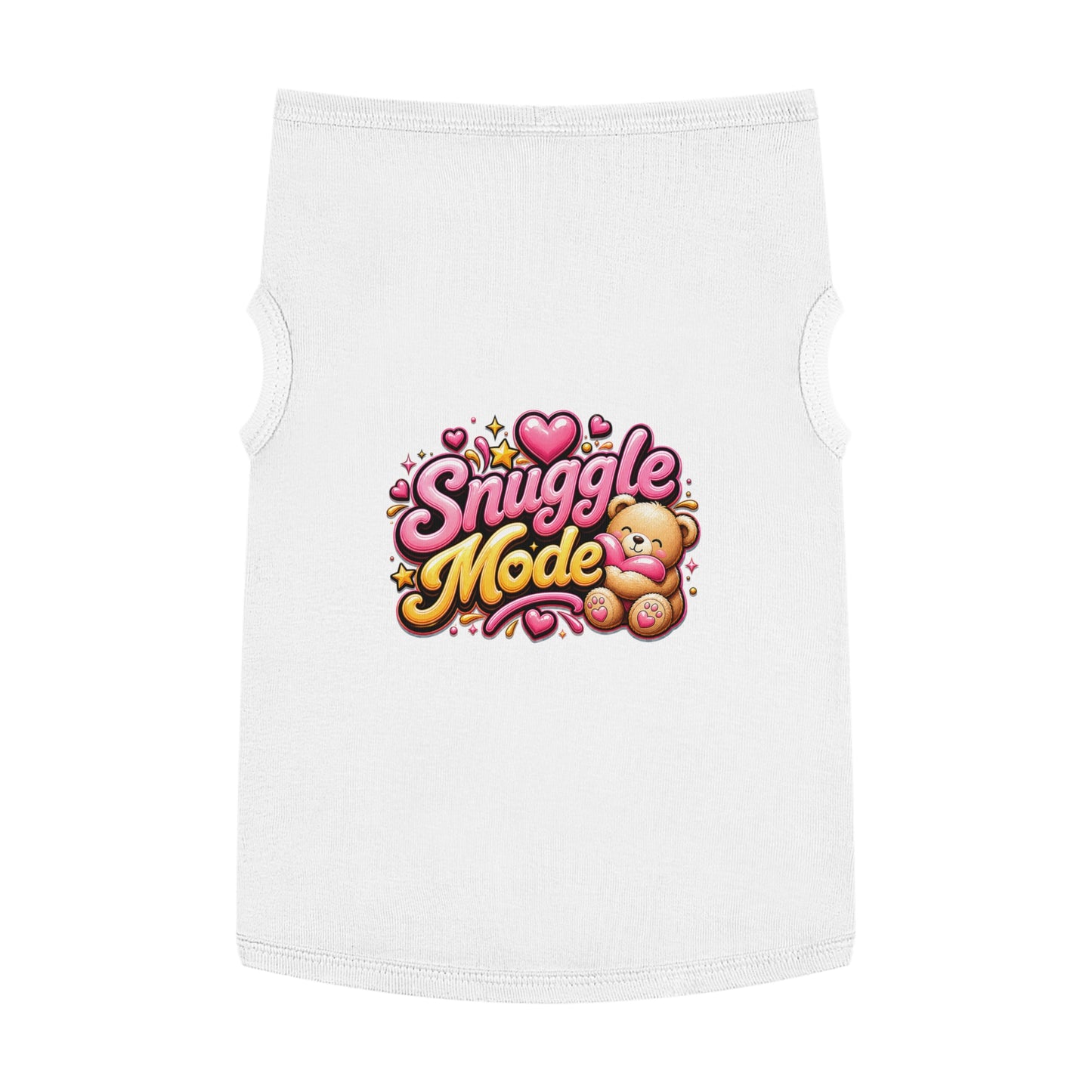 Snuggle Mode Pet Tank Top — Cute Teddy Heart Dog & Cat Shirt