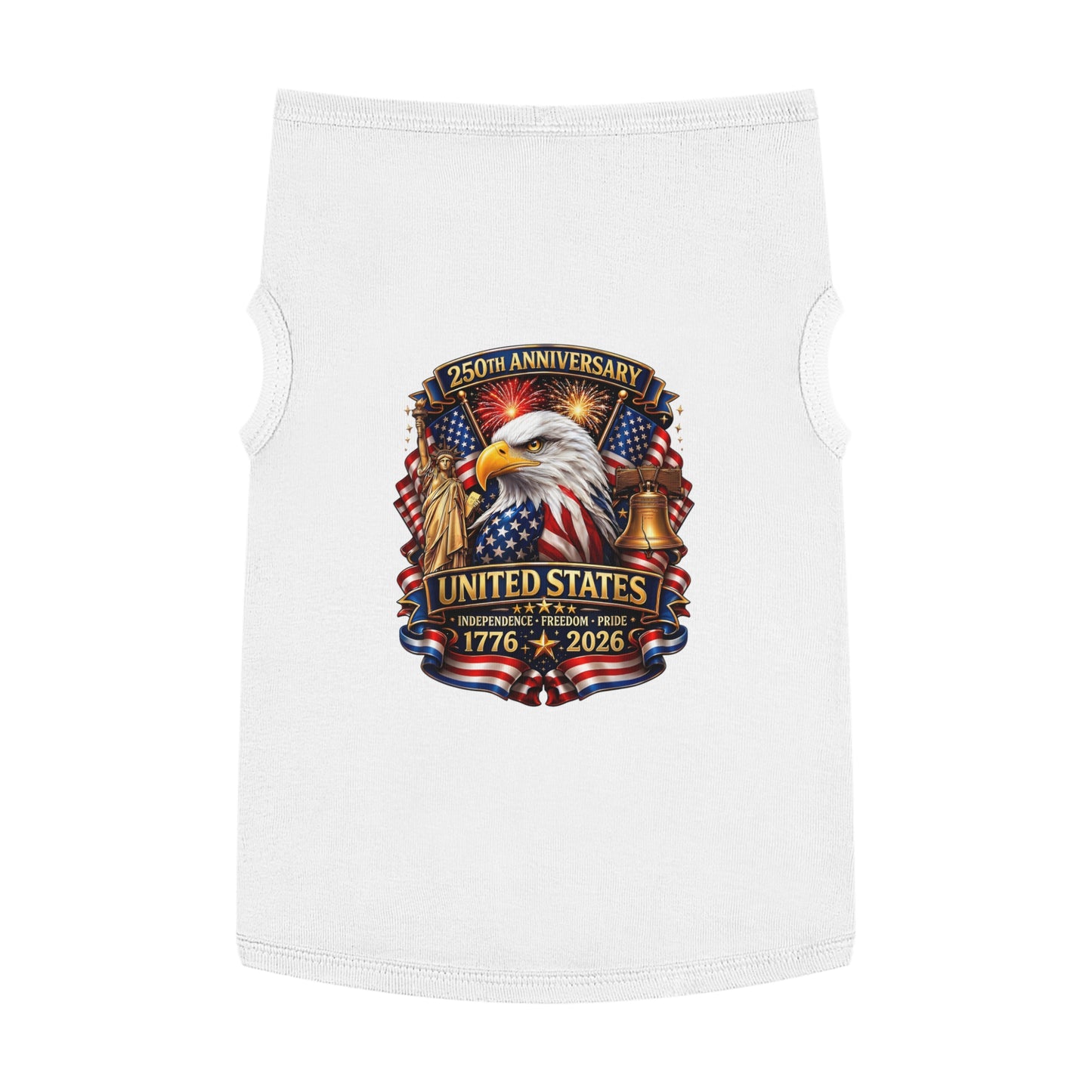 Patriotic Pet Tank Top – 250th Anniversary United States 1776-2026 Eagle Design