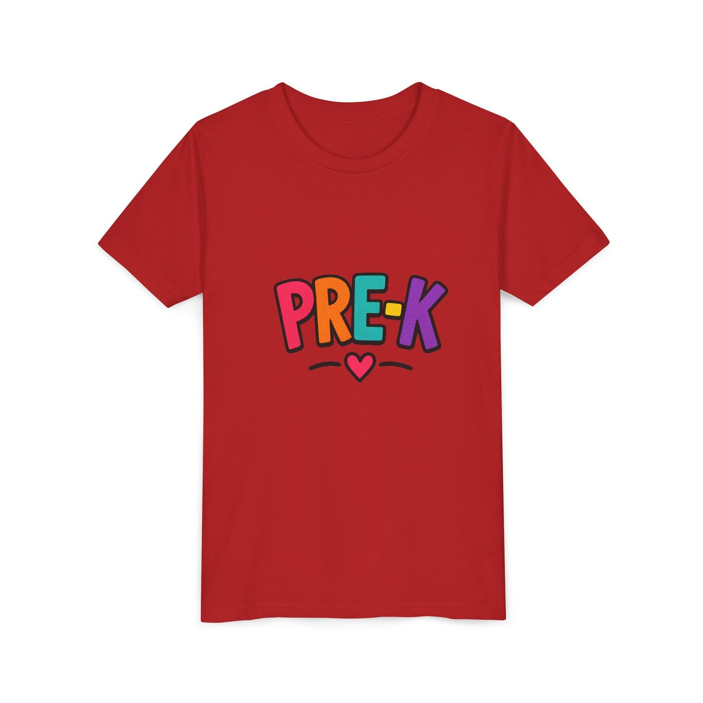 Pre-K Kids Tee — Colorful Heart Preschool Shirt for Boys & Girls
