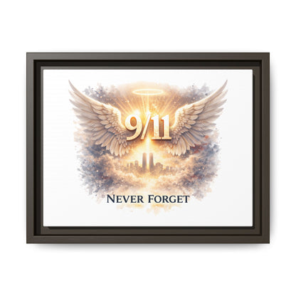 9/11 Memorial Matte Canvas Print — "Never Forget" Framed Wall Art
