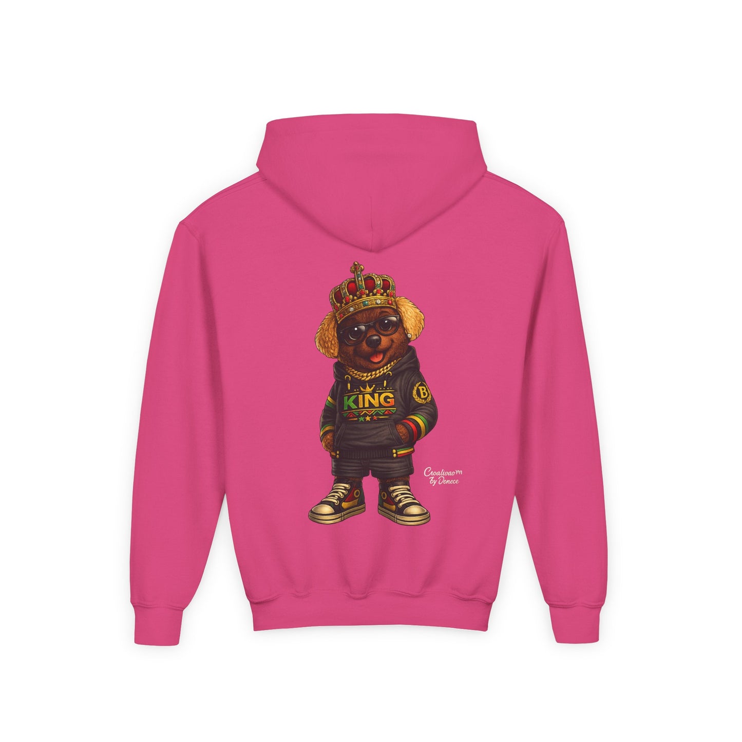 Youth Hoodie – 'King' Bear Streetwear Pullover