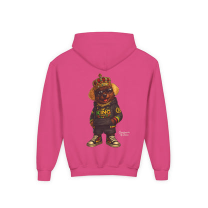 Youth Hoodie – 'King' Bear Streetwear Pullover
