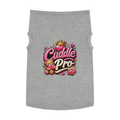 Cuddle Pro Pet Tank Top — Cute Teddy & Heart Dog/Cat Tee