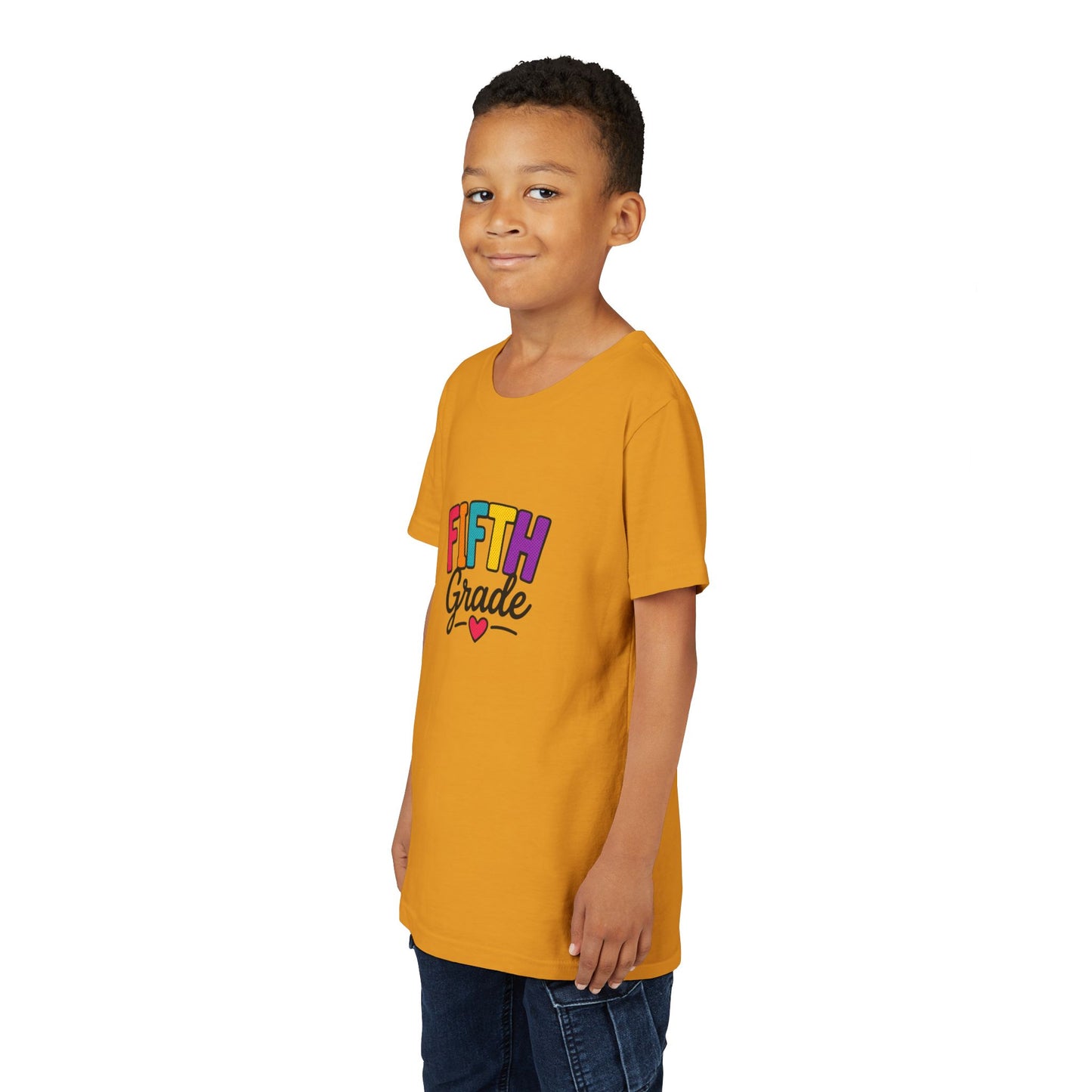 Fifth Grade Kids T‑Shirt – Colorful Back-to-School Tee with Heart