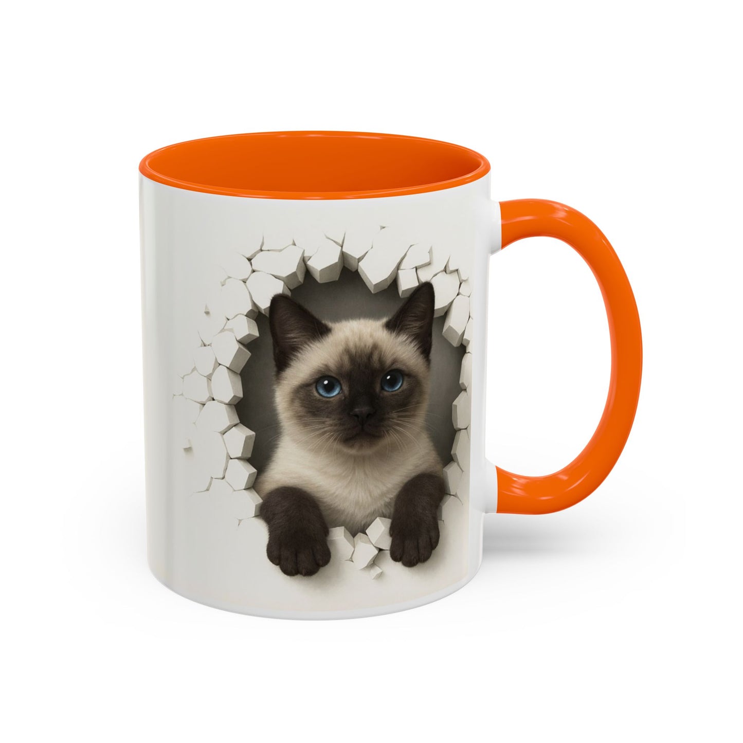 Siamese Cat Peeking Accent Coffee Mug (11/15oz)
