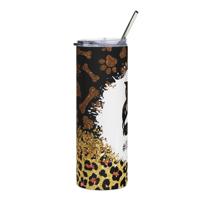 #DogMom Leopard Print Stainless Steel Tumbler - 20oz