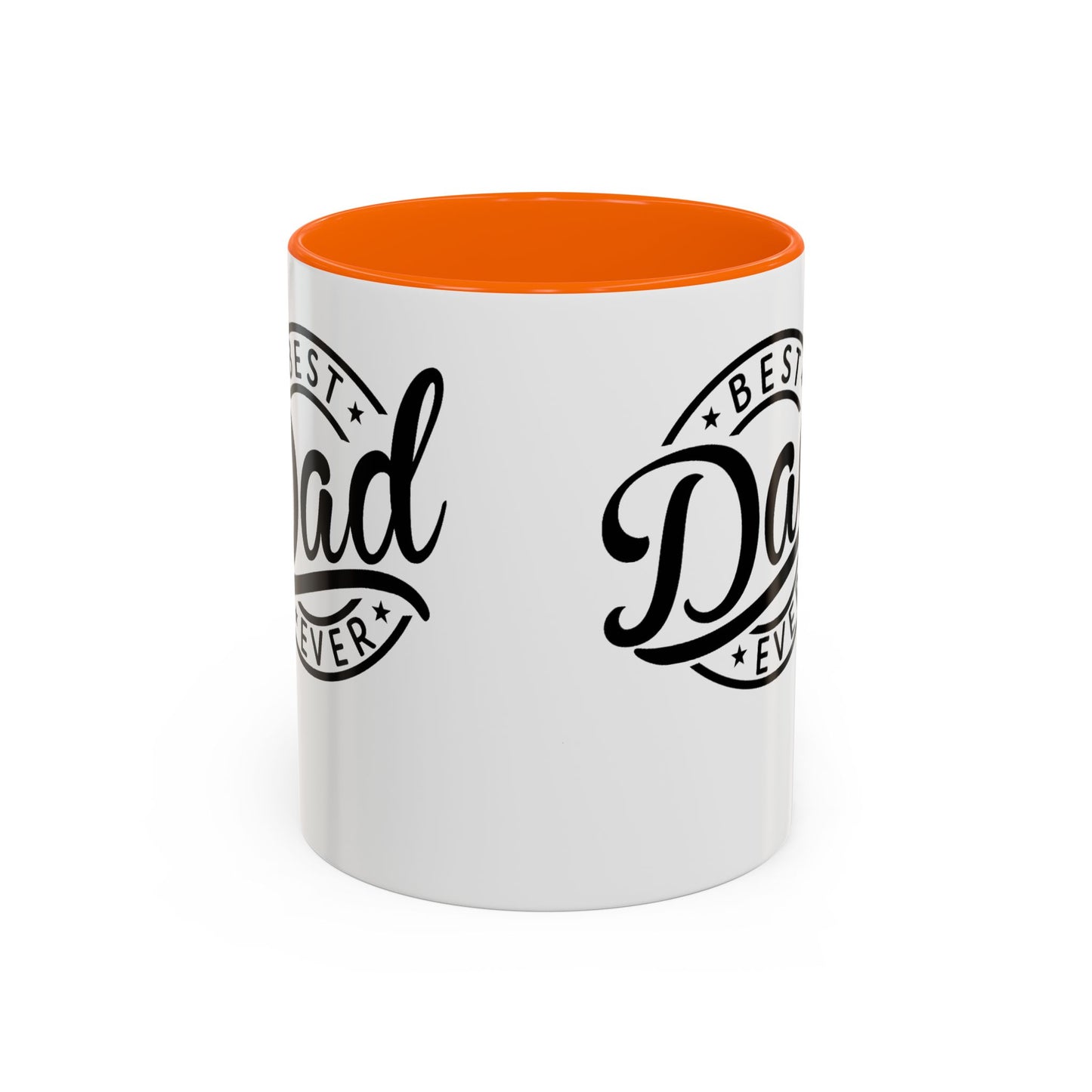 Best Dad Ever Accent Coffee Mug — Black Handle & Inner Rim, Father's Day Gift (11oz & 15oz)